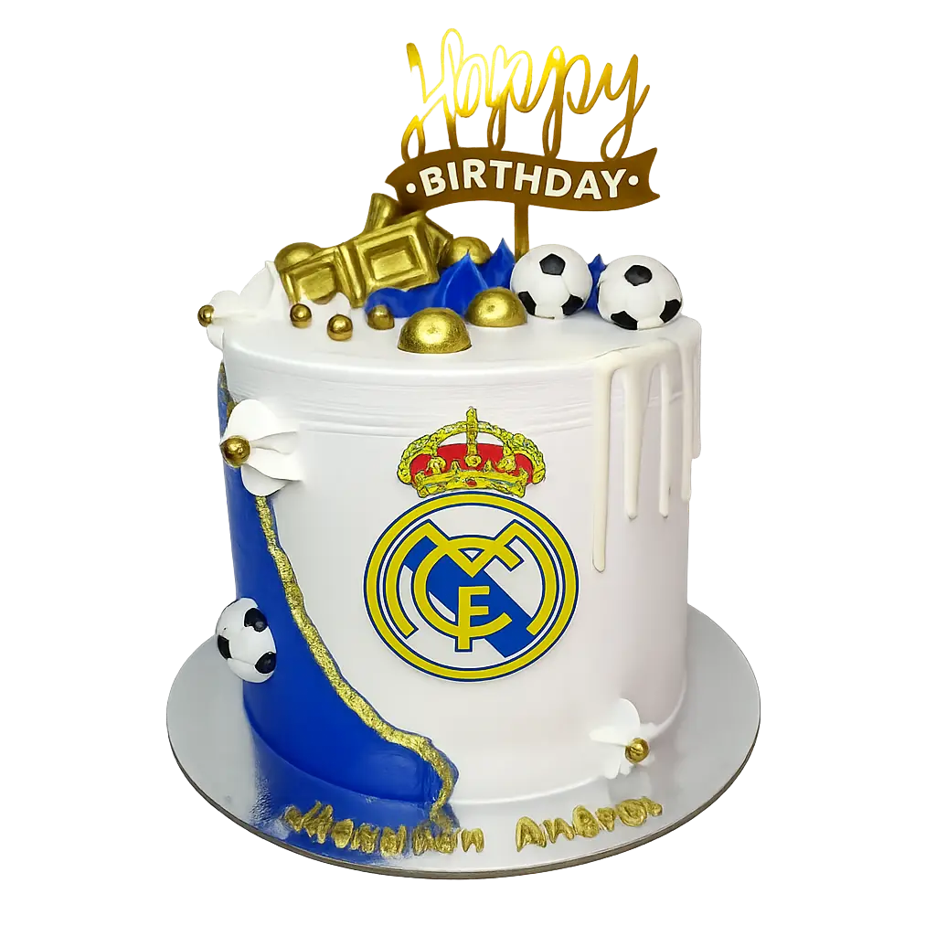 Pastel personalizado motivo Real Madrid ,elaborado por Capital Tarta 