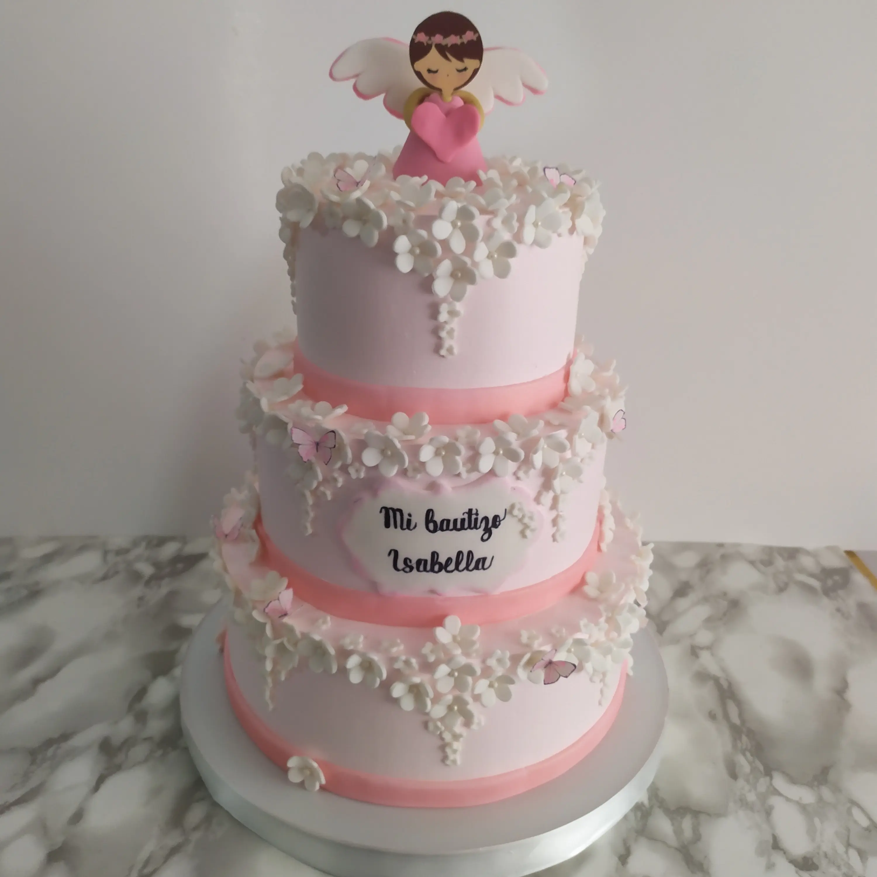 Pastel de Bautizo, Angel adorno  , elaborado por  Pasteleria Capital Tarta 